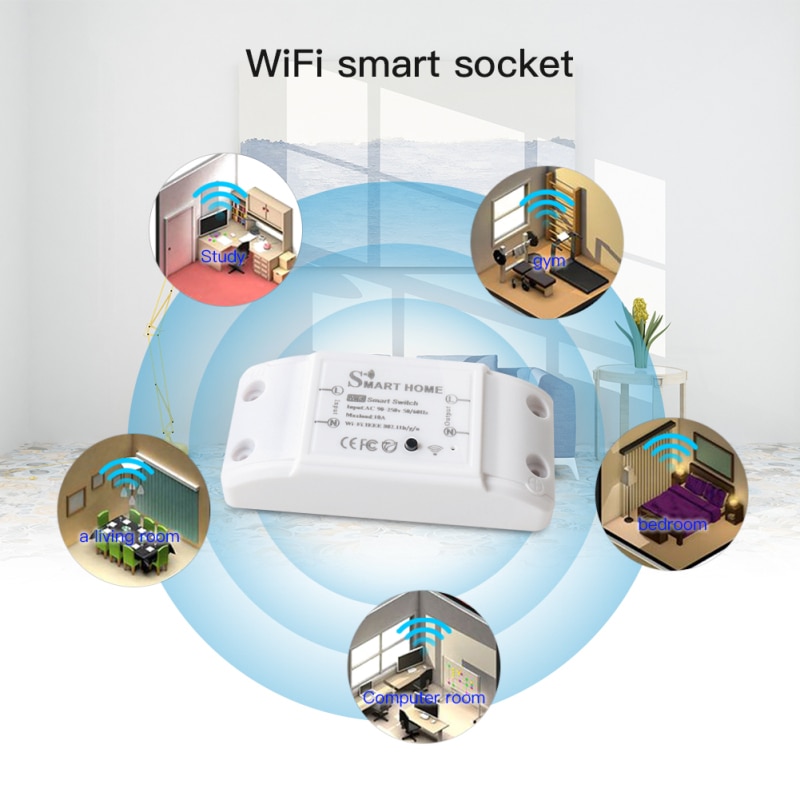 Wifi Smart Switch 10A Breaker Moudle Timer APP Voice Remote Control Compatible with Alexa Apple HomeKit Siri Google Home